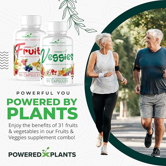 Daily Fruits and Veggies Supplement - 360 Capsules for 60 Days, Non GMO & Gluten Free Superfood with Natural Vitamins - Powered by Plants, 4-Pack