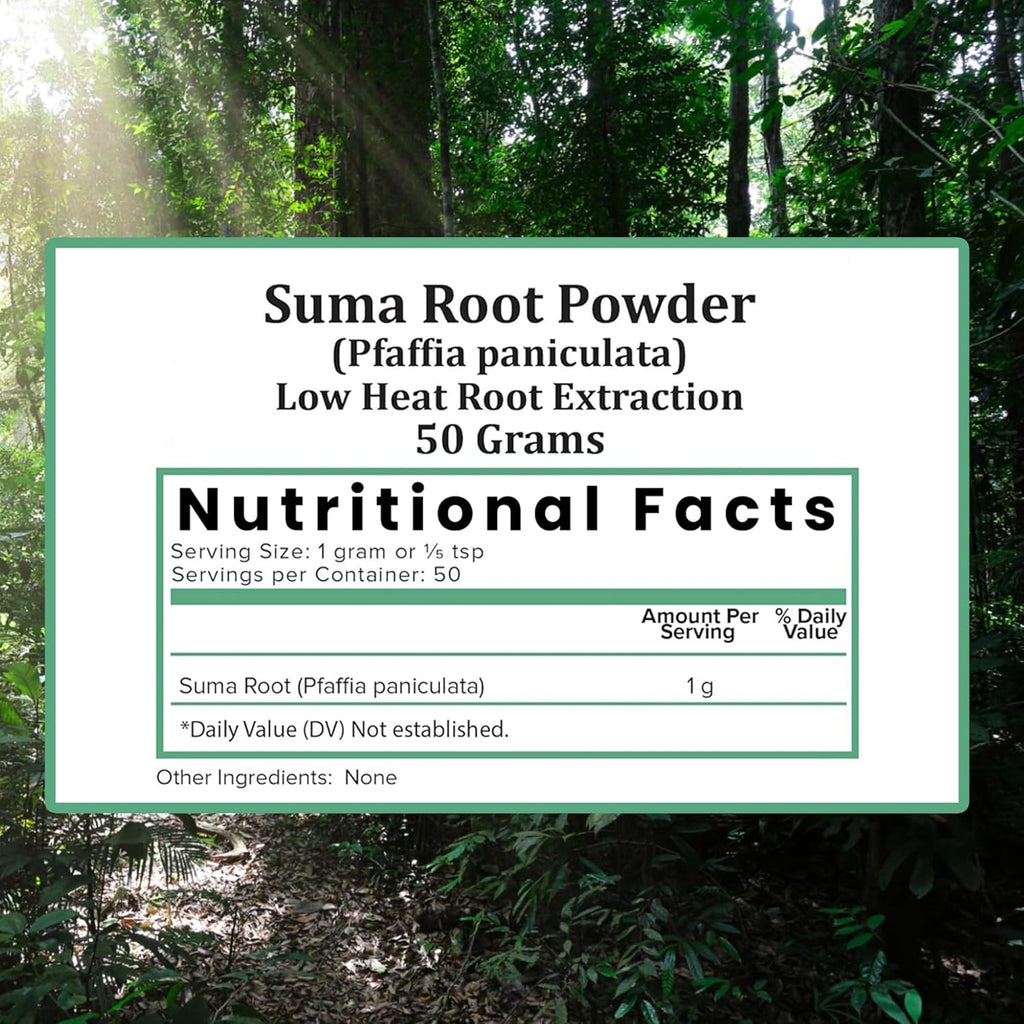 Holistic Bin Wild Harvested Root Ginseng Powder – Brazilian Suma Root Ginseng for Tea & Smoothies – Adaptogen Extract – Non GMO – 50 Grams