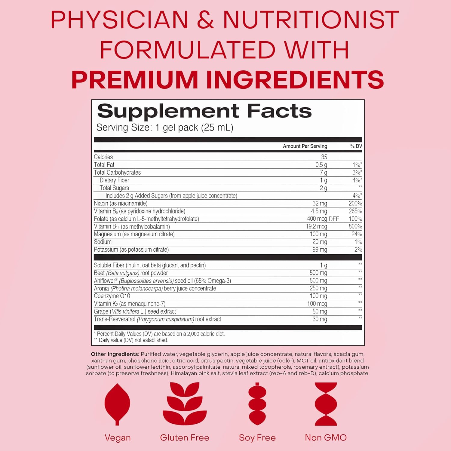 Healthycell Heart & Vascular Health Daily Liquid Supplement - Blood Pressure & Cholesterol Support with Beet Root Powder, Resveratrol, CoQ10, Omega-3 & Vitamin K - 30 Gel Packs