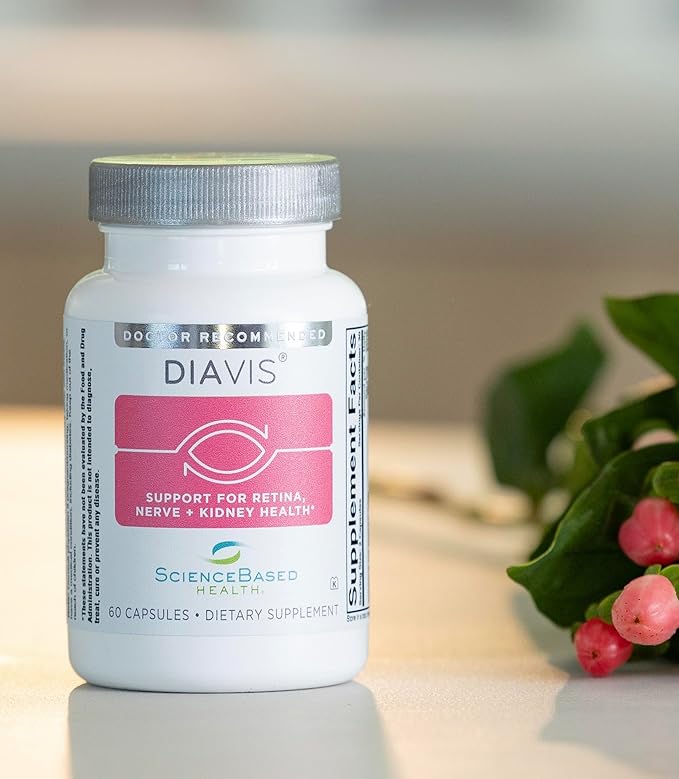 DiaVis – Retinal & Nerve Health Supplement – with Benfotiamine, Curcumin, Resveratrol & Grape Extract – Supports Circulation, Oxidative Stress & Kidney Function – 60 Capsules