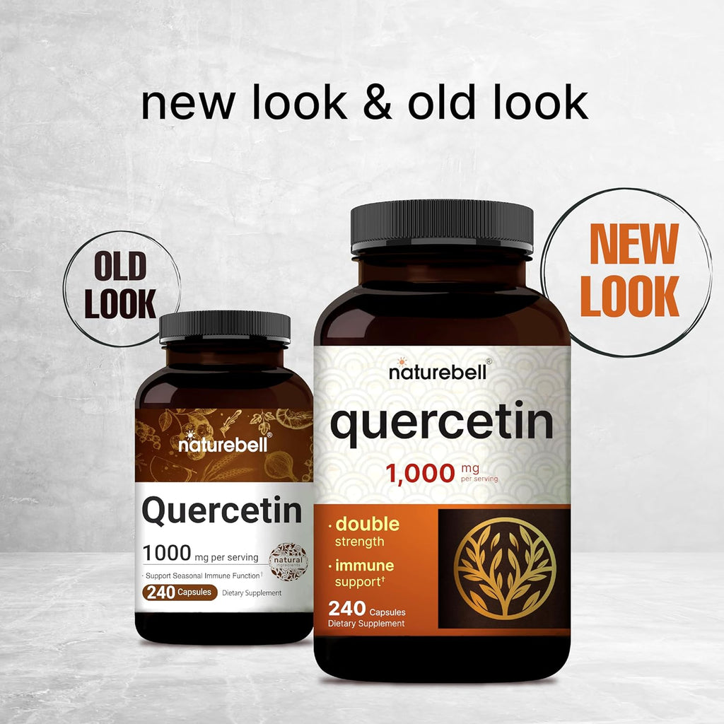 NatureBell Quercetin1000mg Per Serving | 240 Capsules, Ultra Strength Quercetin Supplement | Bioflavonoids for Healthy Immune Support, Third Party Tested, Non-GMO & No Gluten