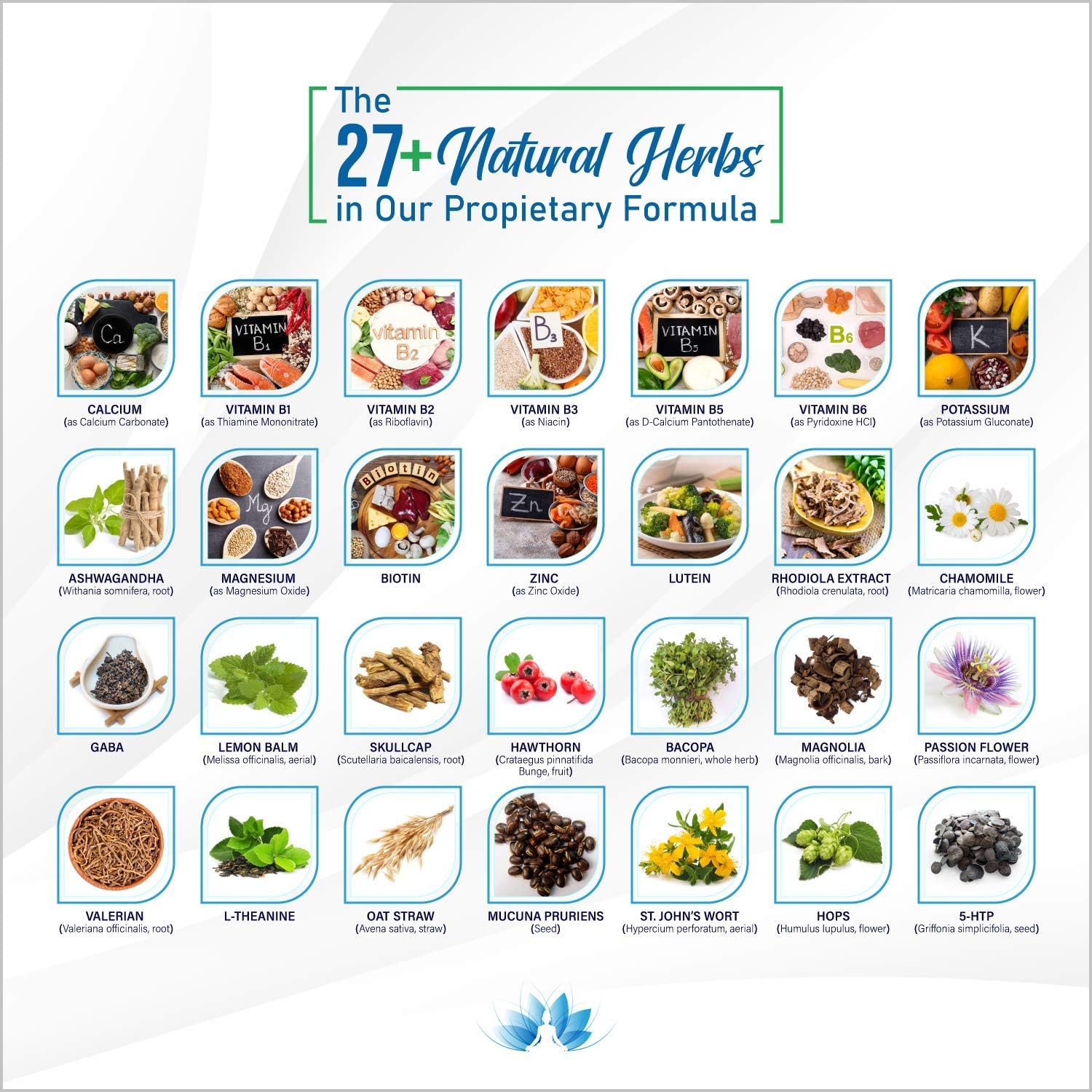 28 in 1 Calm Mood Support Supplement- Natural Happy Pills for Occasional Anxiousness & Stress, Worry feelings, Relaxation, Mental Clarity | Max Sleep & Mood Support for Women & Men|120 Vegan Capsules