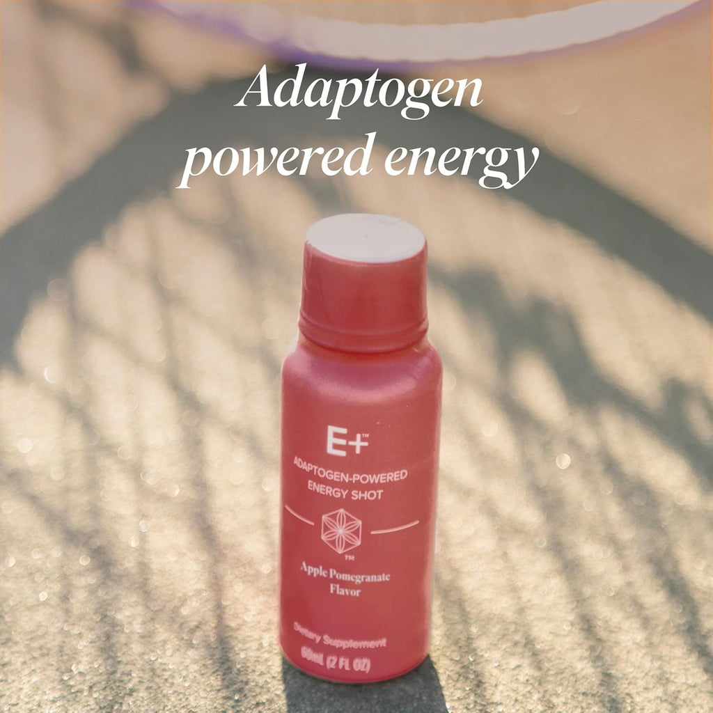 Isagenix E+ - Liquid Energy Shot with Plant-Based Caffeine & Adaptogenic Botanical Blend - Support Endurance with Flavored Energy Shot - Apple Pomegranate - 2 Oz Bottles (6 Pack)