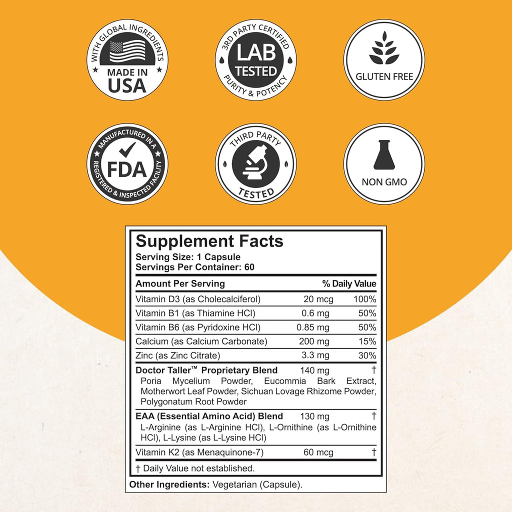 NuBest Doctor Taller - Premium Bone Strength Formula for Bone Strength, Immunity & Healthy Bone - Keto with Calcium, Vitamin D3, Vitamin K2, Amino Acids & Herbs for Children (8+) - 2 Pack