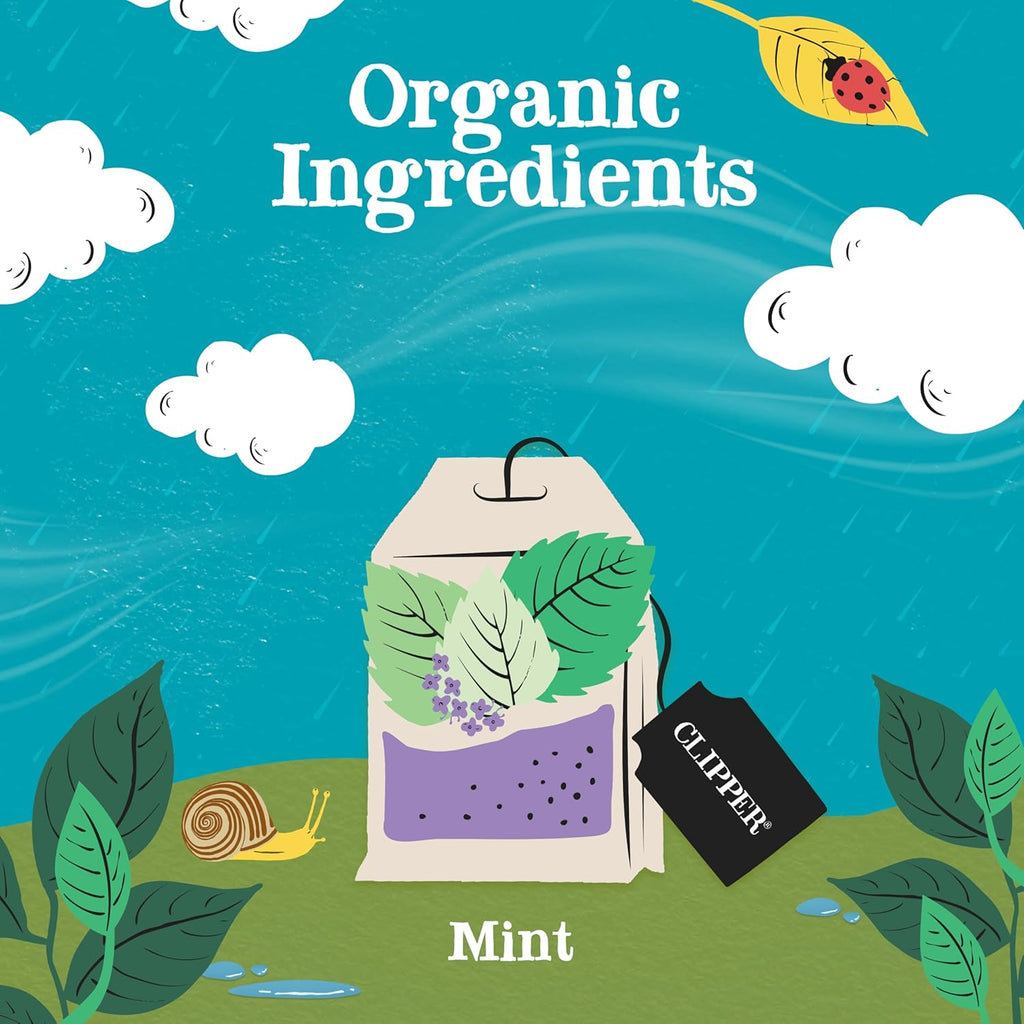 Clipper Tea Mint Herbal Teabags – Caffeine Free, USDA Organic, Great Hot or Iced – Refreshing, Natural, Fair & Delicious – 50 Tea Bags