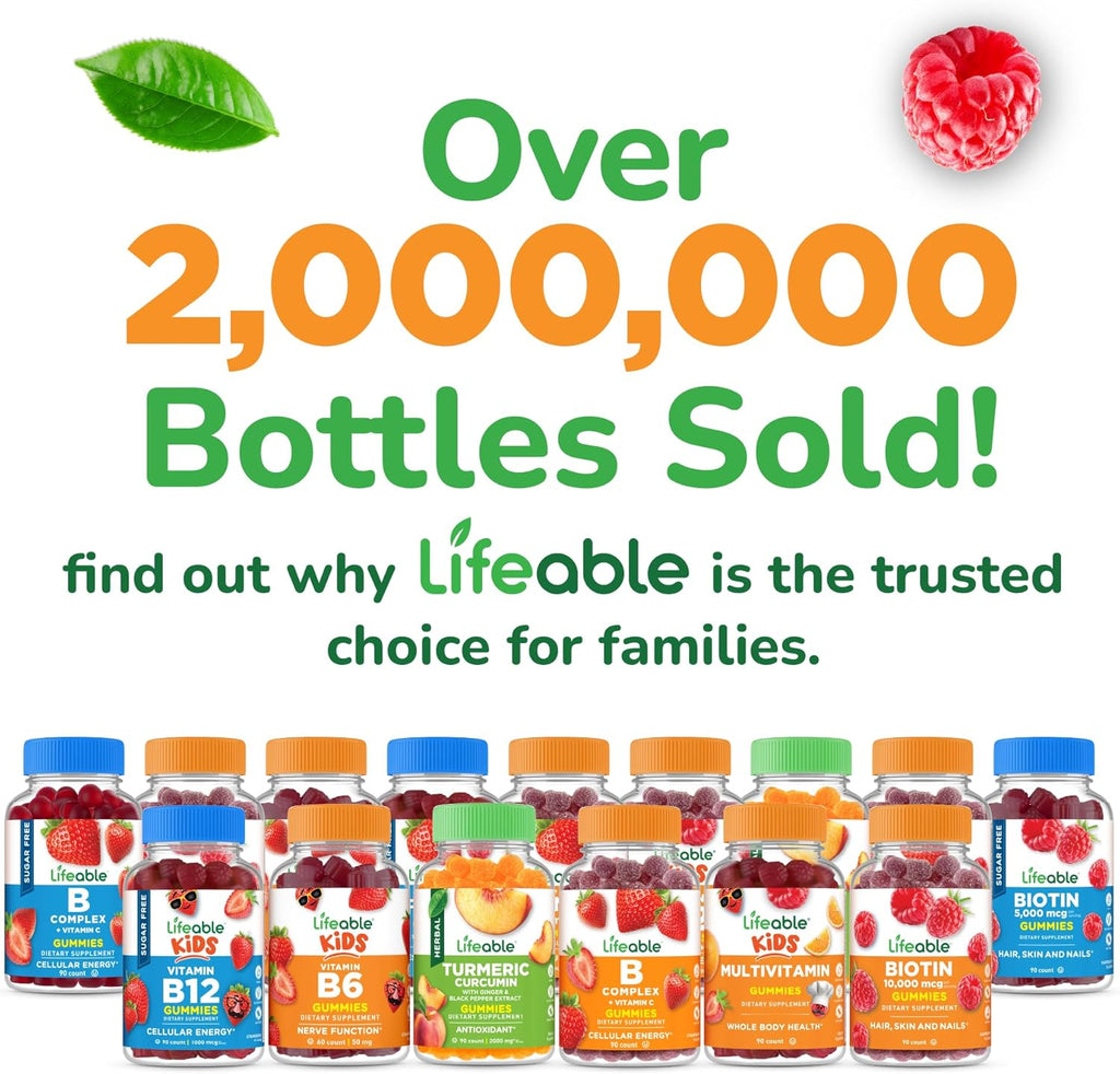 Lifeable Omega 3 for Kids Gummies | with Vegan DHA Supplement | Kids Omega 3 Fish Oil Alternative from Plant Based Flaxseed Oil | Great Tasting Supplement | 60 Gummies