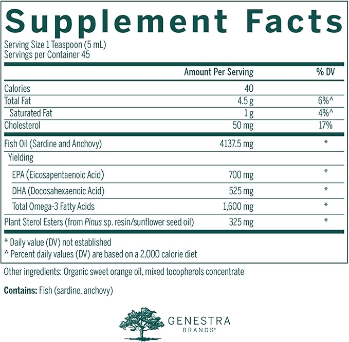 Genestra Brands Super EFA Liquid Plus | Essential Fatty Acid Formula with Plant Sterols | 7.6 fl. oz.