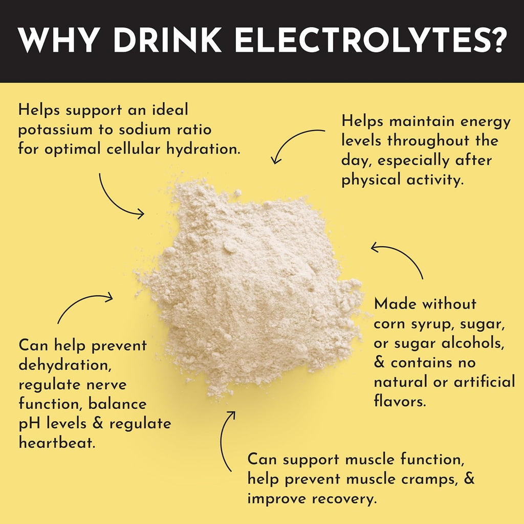 JUST INGREDIENTS Tropical Paradise Electrolytes Drink Mix - Coconut Water, Sea Salt, Trace Minerals - 30 Servings