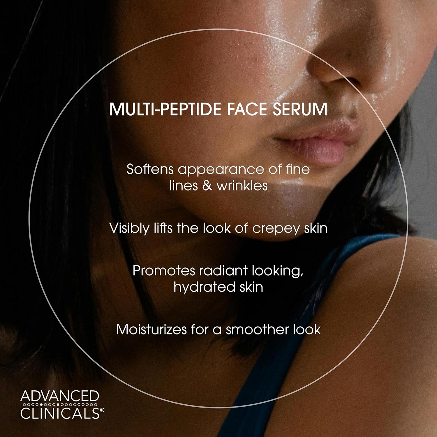 Advanced Clinicals Hyaluronic Acid Moisturizer Face Serum + Collagen Peptide Facial Serum Skin Care Set | Hydrating Serums For Diminishing Appearance Of Wrinkles, Dry Skin, Fine Lines, Set Of 2