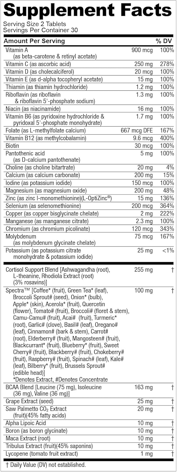 Nugenix Men's Daily Testosterone Multivitamin - 19 Vitamins and Minerals, Supports Free Testosterone