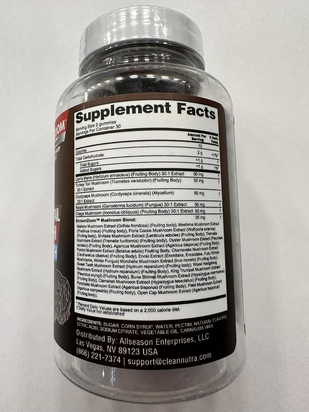 15in1 Mushroom Gummies with Lion's Mane Turkey Tail Cordyceps Reishi Chaga Sweet Toot Maitake Meshima Poria Cocos Shiitake Tremella, Oyster Agaricus Mushrooms for Men and Women Supplement Clean Nutra