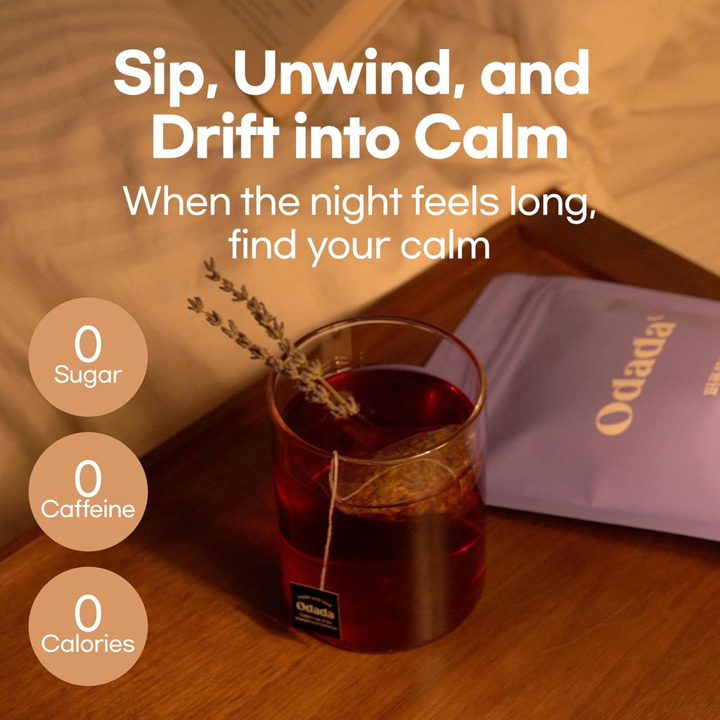 Odada Purple Moon Tea - Calming Lavender, Chamomile & Korean Purple Carrot Blend, Cozy Evening Comfort & Antioxidant-Rich K-Wellness Ritual, Caffeine-Free, Zero Sugar, 24 Tea Bags