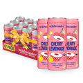 NEW! wildwonder Sparkling Probiotic Drink 12pk, For Gut Health & Immune Support, Cherry Lemonade, 5g Prebiotic Fiber, Live Probiotics, Organic, Vegan, Low Sugar, 12 Pack, 12oz Can, Seen on Shark Tank