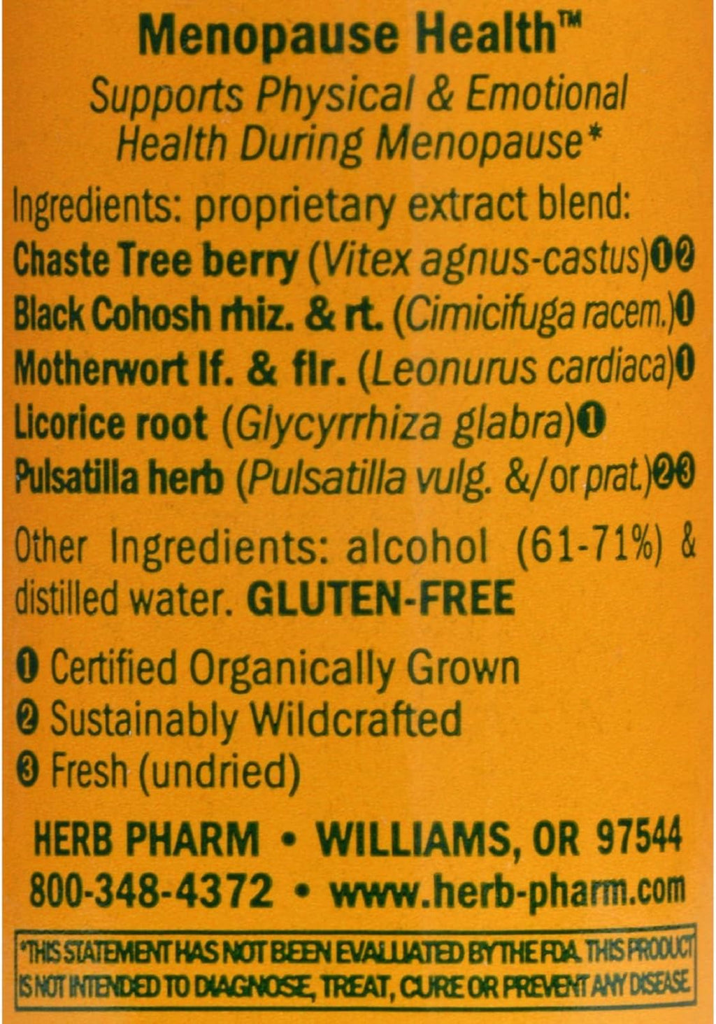 Herb Pharm Menopause Health Liquid Herbal Formula for Physical and Emotional Support - 1 Ounce