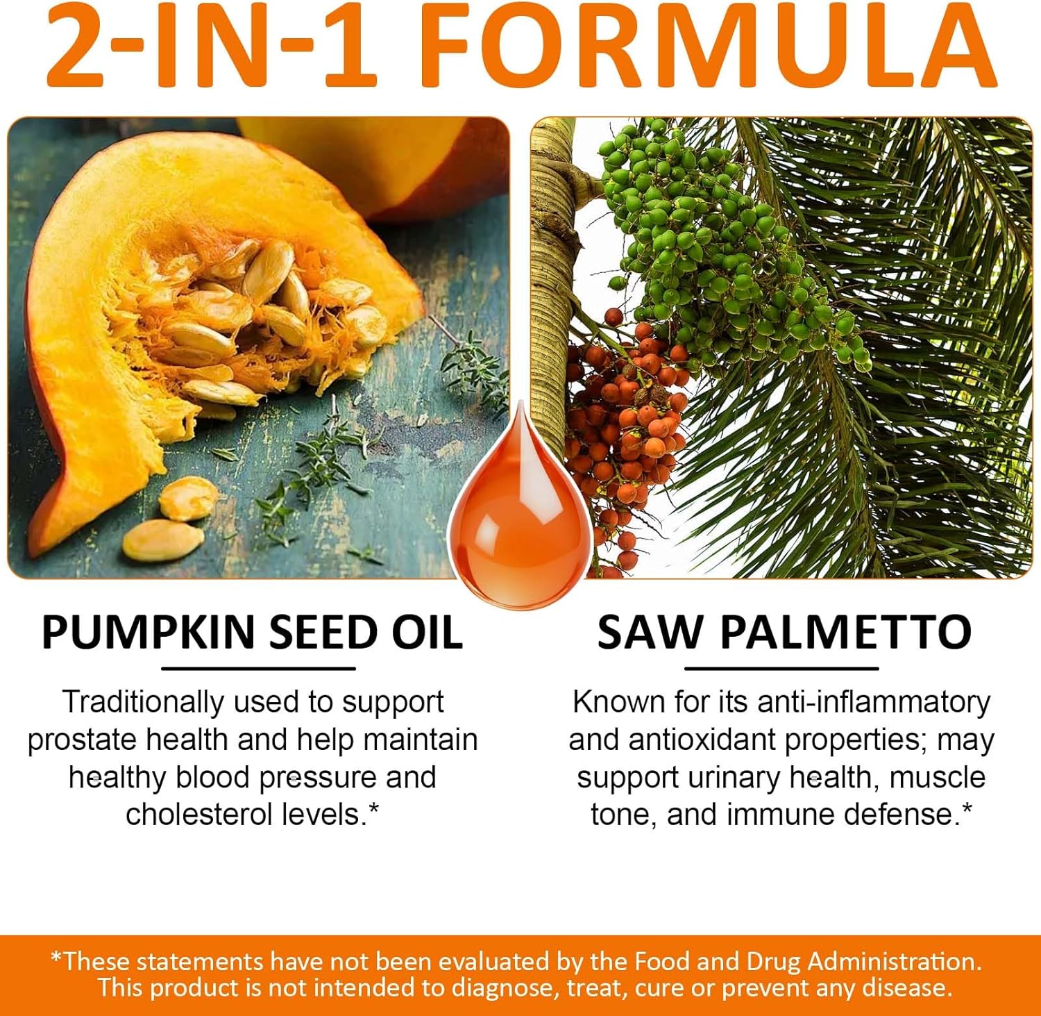 300PCS Pumpkin Seed Oil Capsules,2 in 1 Pumpkin Seed Oil with Saw Palmetto for Hair Growth, Skin Supplement, Support Prostate,Cold Pressed, Heart, | Non-GMO | Gluten Free