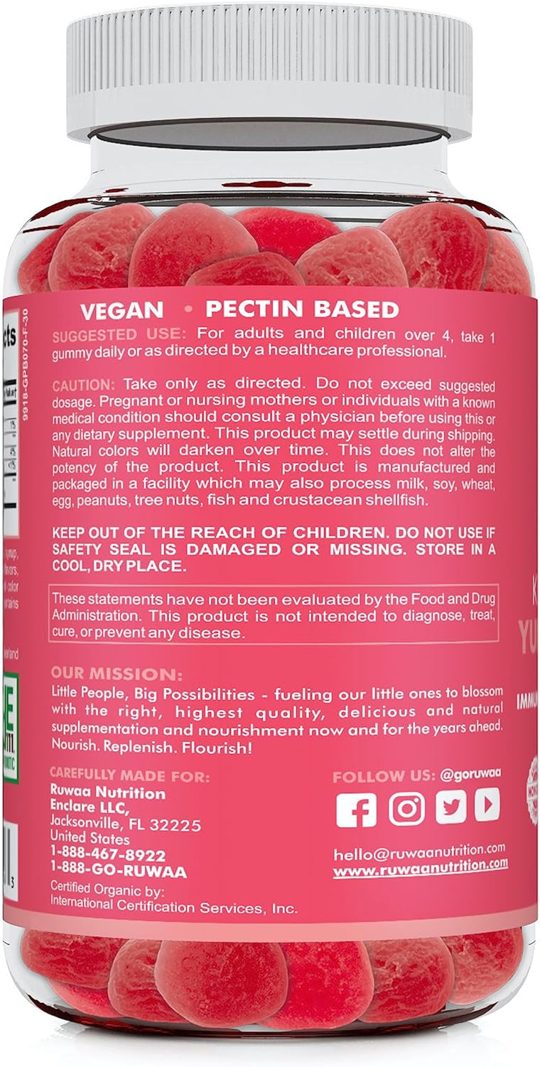 Kid Probiotic Gummies For Digestive Health, Chewable Daily Probiotic For Kids Ages 4+. Oral Care, Abdominal Discomfort, Gut Health. Strawberry Flavor, USDA Organic, Probiotics for Children 90ct (3)