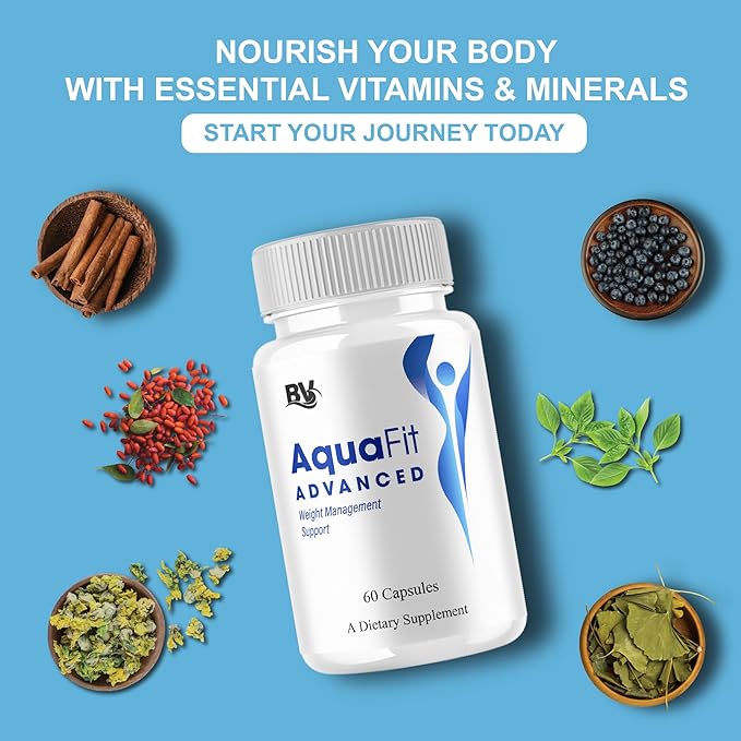 BLUE VIBE Aquafit Advanced Capsules, Aqua Fit Advanced Strength Overall Health & Wellness Support Supplement, Aquafit Official Premium All Natural Daily Health Support (1 Pack - 60 Capsules)