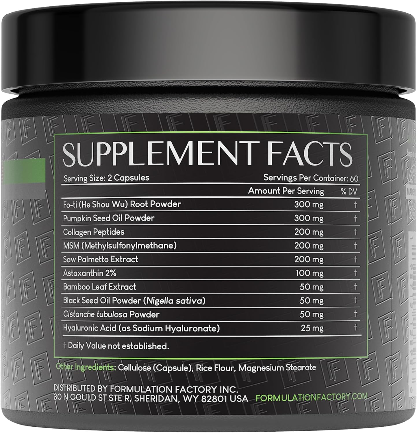 Formulation Factory Crown of Glory 10-in-1 Hair Growth Maximizer, DHT Blocker with Saw Palmetto, Fo-Ti, Collagen, Pumpkin Seed Oil & More, Supports Hair & Scalp Health (4 Month Supply, 240 Capsules)
