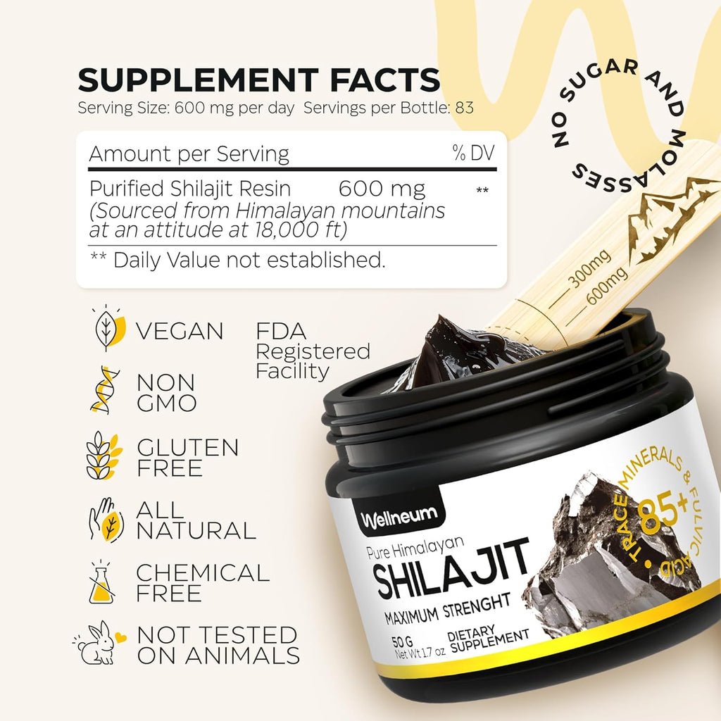 Shilajit Resin - Shilajit Pure Himalayan Organic for Energy, Immunity and Mental Clarity - Natural Himalayan Mumiyo for Men and Women with Trace Minerals and Fulvic Acid