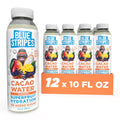 Blue Stripes Cacao Water (Mango) - All-Natural, No Sugar Added, Superfruit Hydration - Electrolytes & Antioxidants | Vitamin C & B | No Artificial Ingredients | (12 Pack)