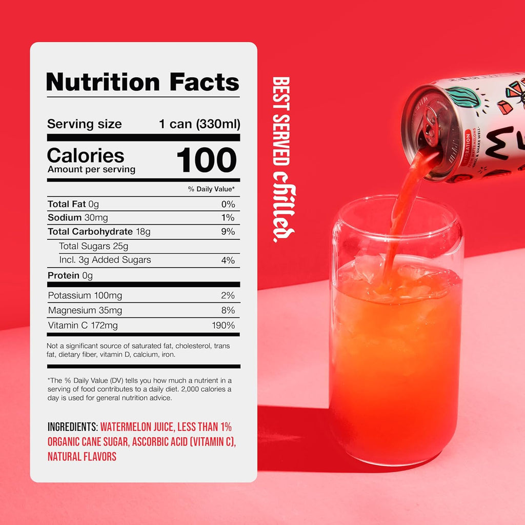 Mela Watermelon Water - Watermelon Juice, 100 Percent Natural Fruit Juice with Vitamin C, Electrolytes, Antioxidants - Coconut Water Alternative, Gluten-Free (Original, 11.15 fl oz, 12-pack)