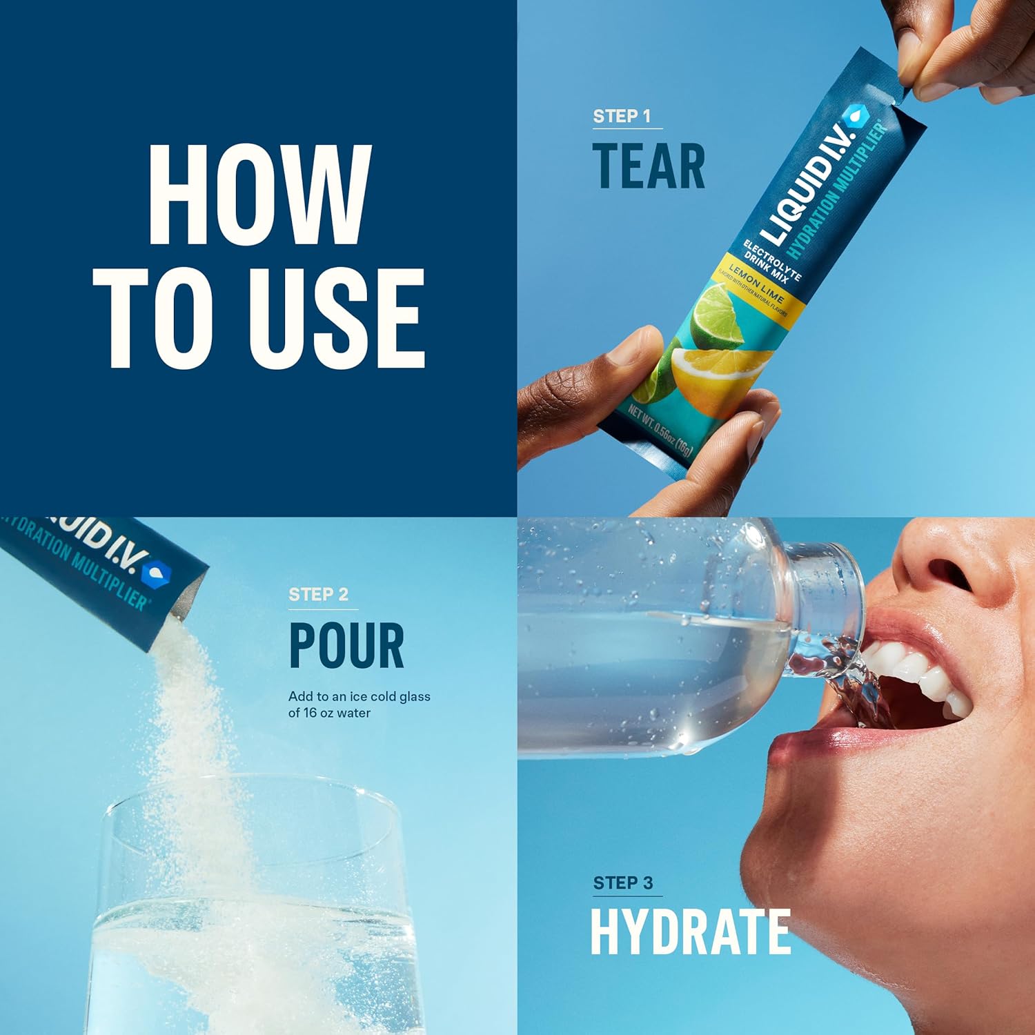 Liquid I.V.® Hydration Multiplier Sugar-Free - Rainbow Sherbet | Electrolyte Powder Drink Mix | 1 Pack (14 Servings)