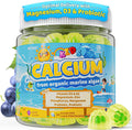 Kids Calcium Gummies (from Algae) + Vitamin D3 (1000iu/2000IU), K2, Magnesium, Phosphorus, Probiotic & Prebiotic, Vitamins for Kids & Teens for Bones & Teeth, Calcium Absorption, Sugar Free, 60 Counts