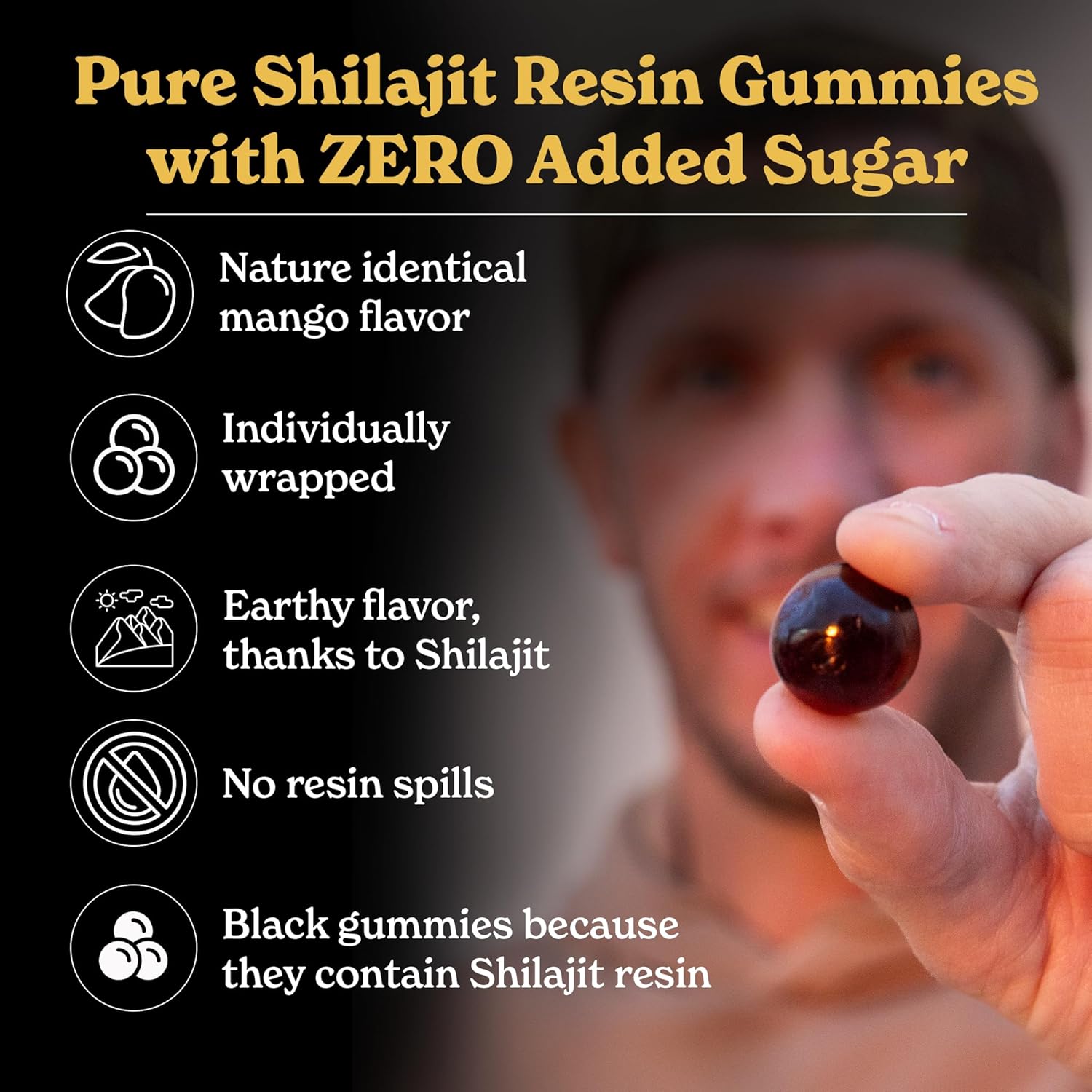 Pure Himalayan Shilajit Gummies with Shilajit |High Potency Gold Grade| 60 Gummies for Energy Boost & Immune Support, 75 Percent + Fulvic Acid| Travel Friendly Mango Flavor