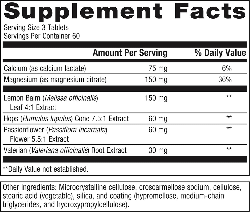 Metagenics MyoCalm Plus - with Passionflower, Valerian Root, Magnesium & Calcium - Non-GMO, Gluten-Free & Vegetarian - 60 Servings - 180 Tablets