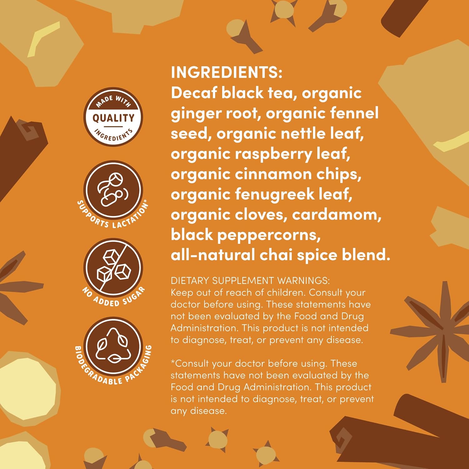 Oat Mama Lactation Tea for Breastfeeding Moms - Chai Spice | Breastfeeding Essentials for Milk Supply Increase | Organic Lactation Support & Postpartum Recovery