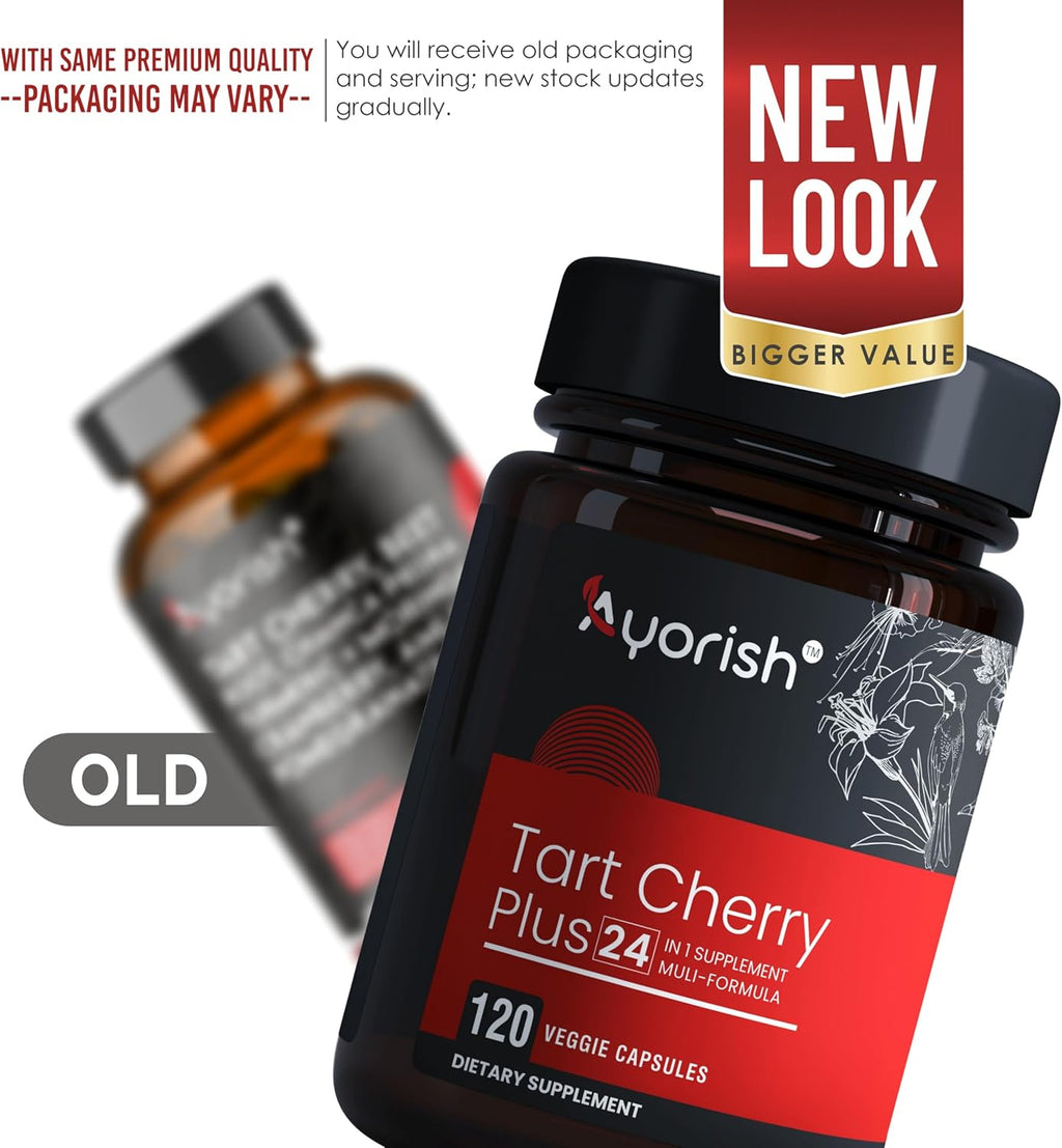 Tart Cherry 1050 mg Capsules with Turmeric Moringa Cranberry Chanca Piedra Celery Quercetin ACV Pomegranate L Selenomethionine - 120 Ct Cherry Tart Capsules