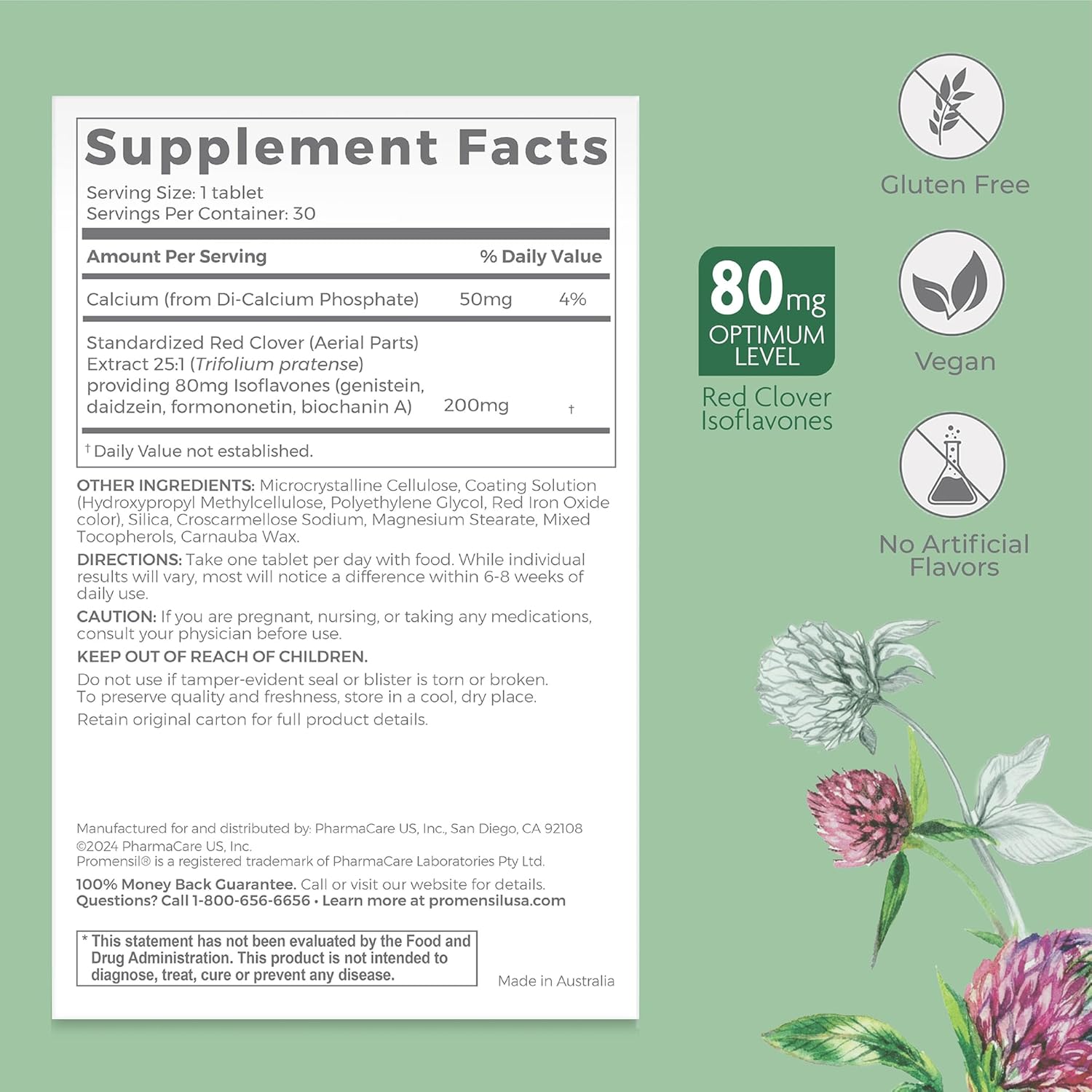 Promensil Menopause Double Strength - Menopause Supplements for Women, Red Clover Isoflavones, Helps Support Hot Flashes, Night Sweats, Restlessness - 30 Count