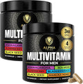 Alpha Tribe Multivitamin for Men w/Sea Moss, Black Seed Oil, Ashwagandha, Turmeric Bladderwrack, Burdock, Vitamin C, Elderberry, Manuka, | Daily Men's Vitamins & Minerals Supplement - 240 Count