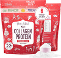 Multi Collagen Protein Powder Value Pack (100 Servings) - Unflavored & Hydrolyzed with 6 Types (1, 2, 3, 4, 5 & 10) - Pure Collagen Peptides for Women - Grass Fed Beef, Wild Fish & USA Eggshell