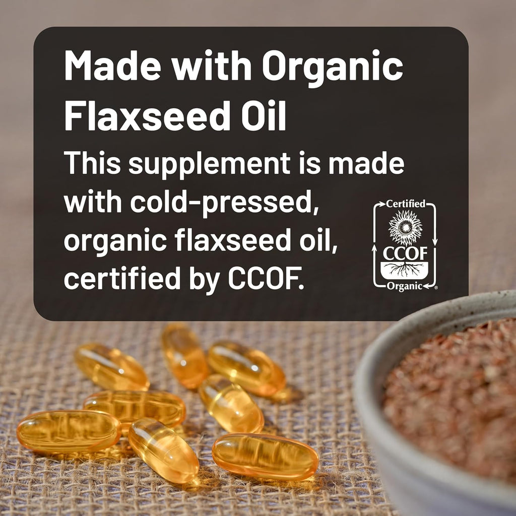 NatureWise Flaxseed Oil 1200 mg, Fish Free Omega 3 6 9 with 720mg ALA, Dietary Supplement for Heart Health Support - Organic, Cold Pressed, Non-GMO - 120 Softgels[4-Month Supply]