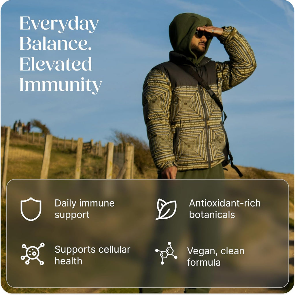 Greenworks Nature's Immune Organic Immune Support Supplement with Elderberry, Echinacea, Ginger, Turmeric, Oregano & Mushrooms - Vegan Capsules for Year-Round Wellness, Non-GMO, Gluten-Free, 60 Count