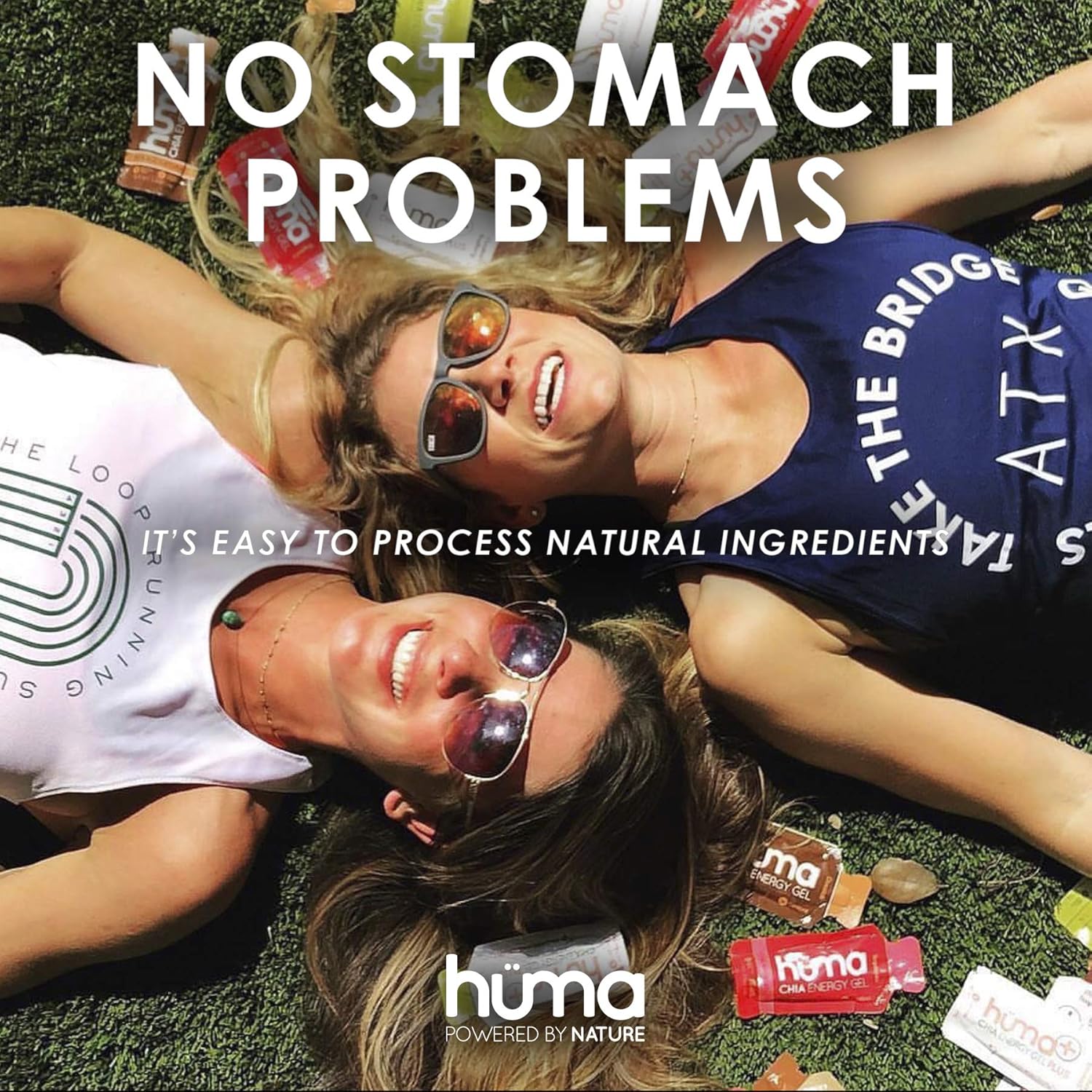 Huma Chia Energy Gel, Chocolate, 24 Gels, 1x Caffeine - Sports Nutrition for Endurance Exercise