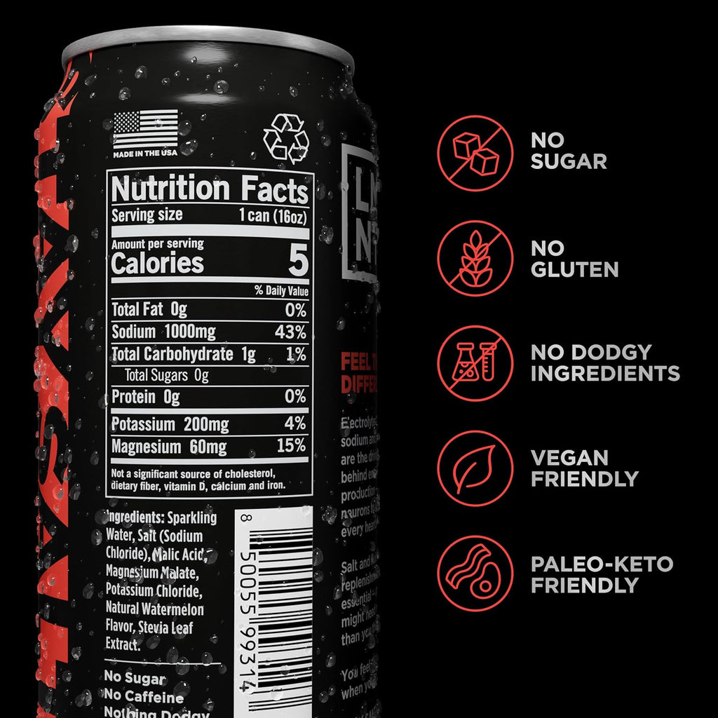 Drink LMNT Sparkling Electrolyte Drink - Watermelon Salt | 12-Count