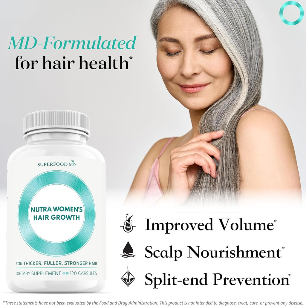 Women's Balance Hair Growth Supplements, Ages 45 and Up, Customer Proven for Visibly Thicker Hair and Scalp Coverage, Soy-Free, Made with 26 Ingredients Including Beta Carotenes - 3 Month Supply
