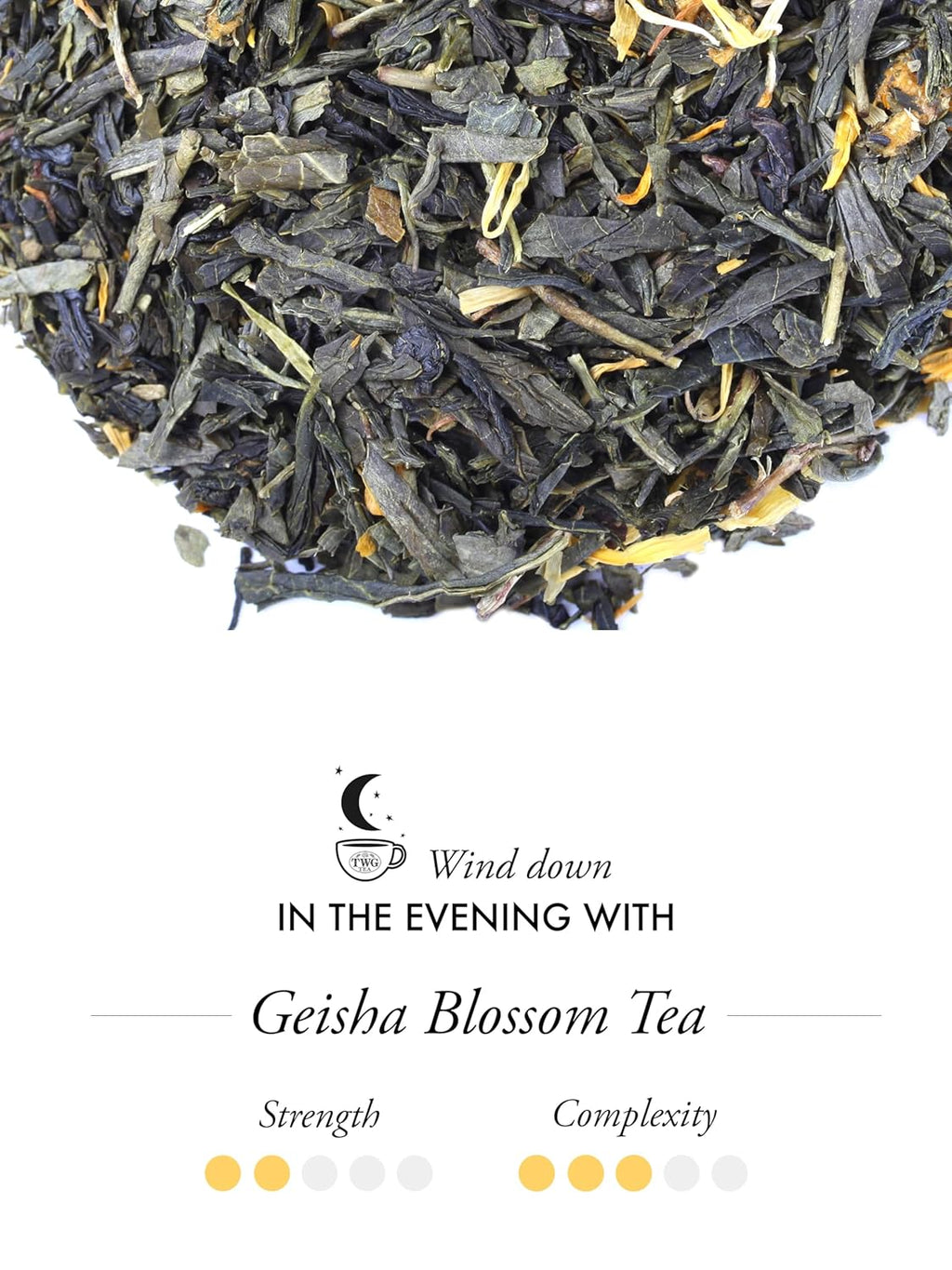 TWG Tea | Geisha Blossom Tea | Green Tea | Passionfruit & Marigold Petals | 15 Hand Sewn Cotton Teabags | Gift Set