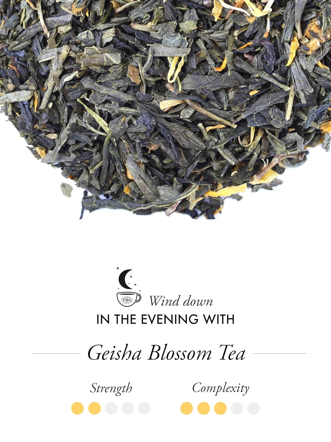 TWG Tea | Geisha Blossom Tea | Green Tea | Passionfruit & Marigold Petals | 15 Hand Sewn Cotton Teabags | Gift Set