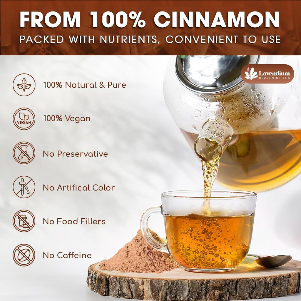 Lavendium Premium 20oz Cinnamon Powder, 100% Natural & Pure, Ground Cinnamon Bark, No Additives, No Gluten, Vegan