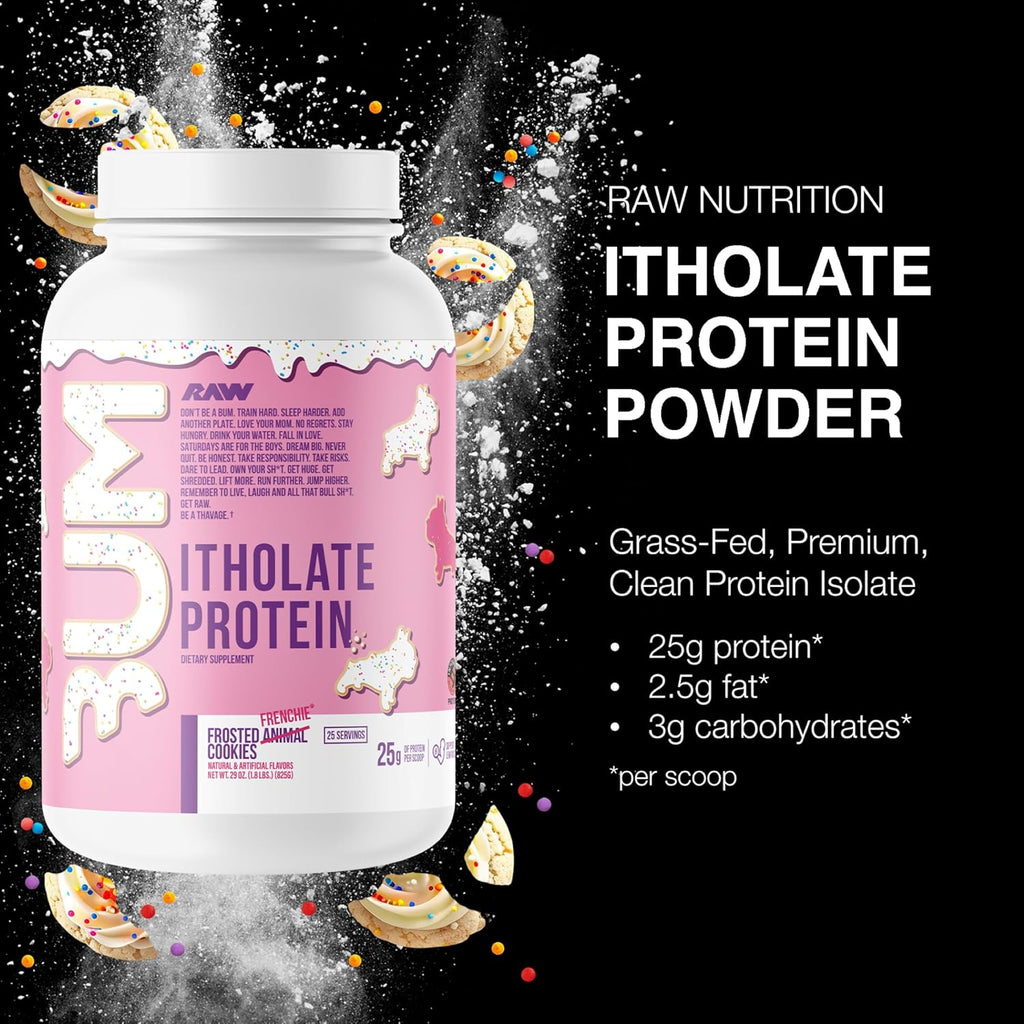 RAW Whey Isolate Protein Powder, Frosted Frenchie Cookie (CBUM Itholate) - 100% Grass-Fed Sports Nutrition Powder for Muscle Growth & Recovery - Low-Fat, Low Carb, Naturally Flavored - 25 Servings