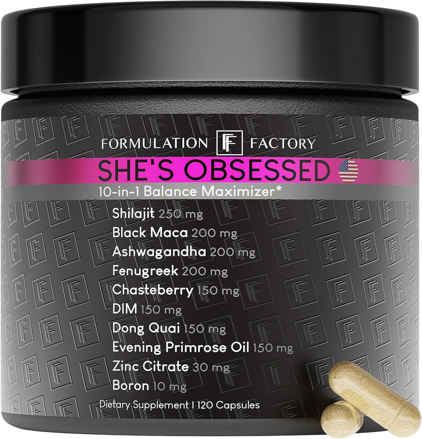 She's Obsessed: 10-in-1 Hormone Balance Maximizer with Shilajit, Maca, Ashwagandha, DIM, Dong Quai, Zinc & More for Vitality & Balance – 120 Capsules 2 Months