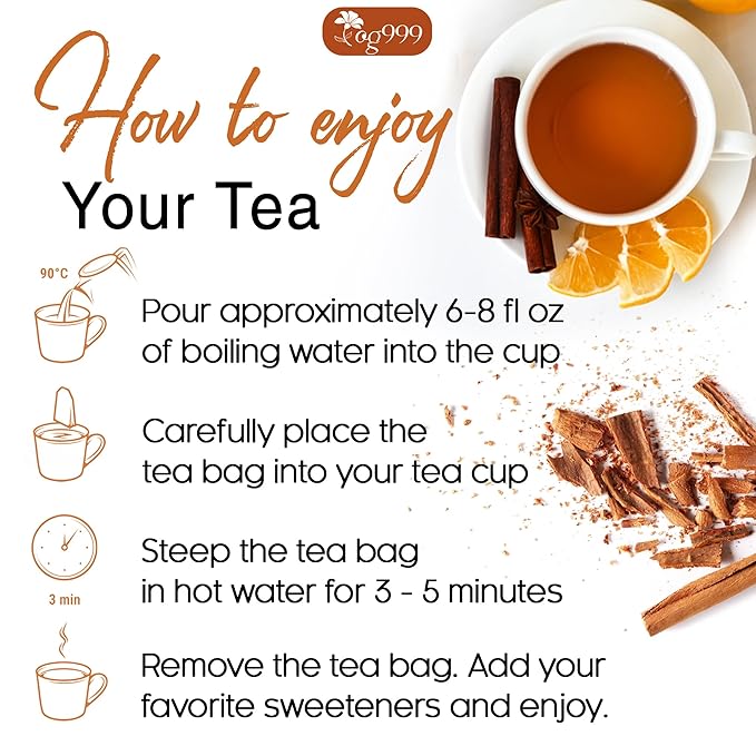 TOG999, Premium 200 Tea Bags - Special Cinnamon Tea, 100% Natural & Pure, Herbal Tea. Cinnamon Stick Herbal Spice
