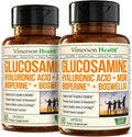 Glucosamine with Hyaluronic Acid, Black Pepper, MSM & Boswellia - 5-in-One Joint Support Supplement. Antioxidant & Inflammatory Support - Joint Health, Flexibility and Comfort. FSA Eligible 2 Pack