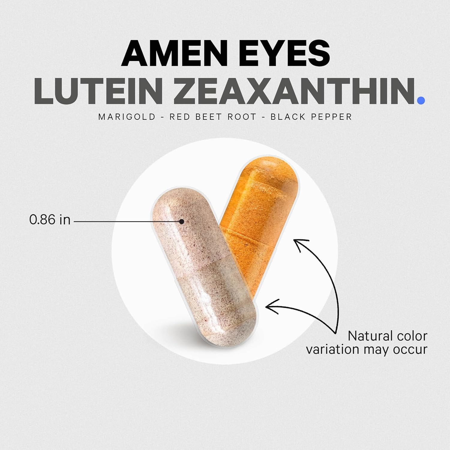 Amen Eyes 루테인 제아잔틴 보충제 - 눈 비타민 - 마리골드 추출물의 루테인 및 제아잔틴, 레드 비트 뿌리 파우더, 흑후추 과일 추출물 - 3개월 분량 아이 케어 - GMO 프리 - 90캡슐