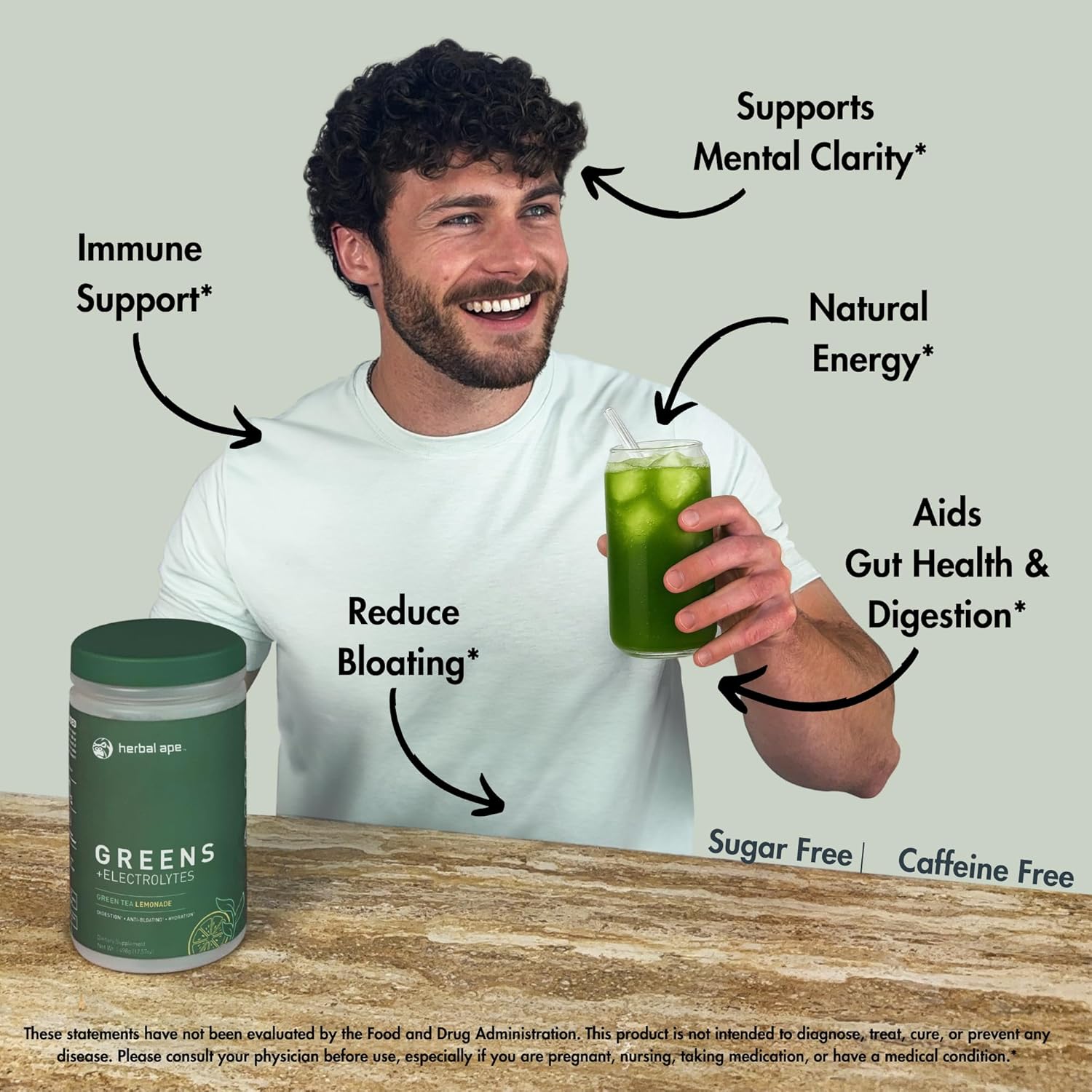 Nutrition Daily Super Greens & Electrolytes Powder – Gut Health, Hydration, Energy & Bloating Relief – Spirulina, Chlorella, Pre & Probiotics, Digestive Enzymes, Fiber – Sugar Free, 30 SVG