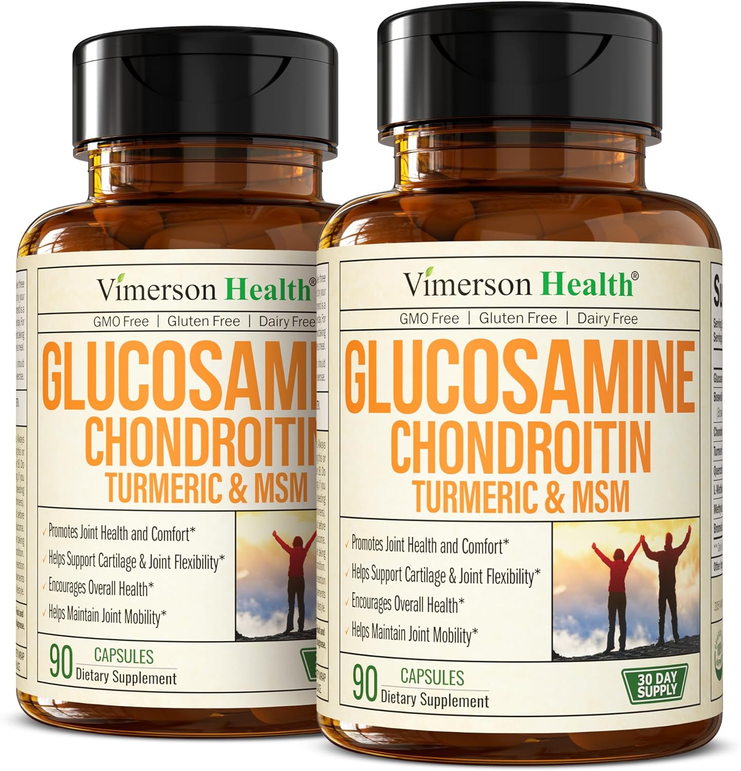 Glucosamine Chondroitin MSM and Turmeric Supplement - Joint Support Supplement for Women & Men with Boswellia & Glucosamine Sulfate 1500mg. Used for Cartilage & Joint Health & Flexibility - 2 Pack