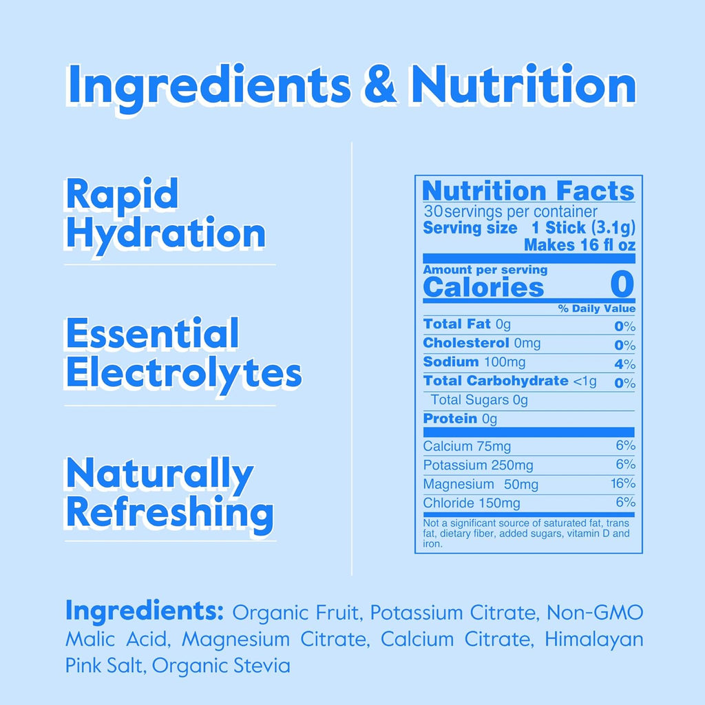 Nectar Sugar Free Electrolytes Powder - Organic Fruit No Sugar or Calories - Hydration Powder for Dehydration Relief and Rapid Rehydration - Keto and Paleo (Berry 40 Serving Tub)